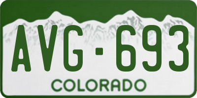 CO license plate AVG693