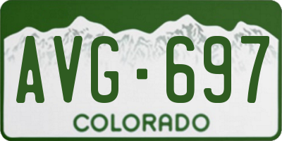 CO license plate AVG697