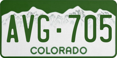 CO license plate AVG705