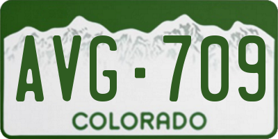 CO license plate AVG709