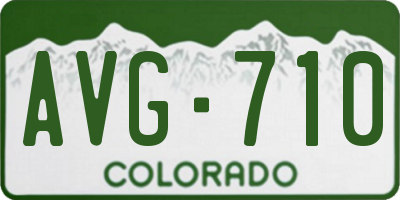 CO license plate AVG710