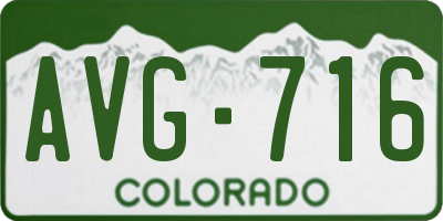 CO license plate AVG716
