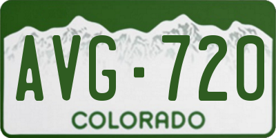 CO license plate AVG720