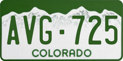 CO license plate AVG725