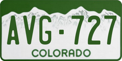 CO license plate AVG727
