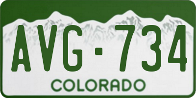 CO license plate AVG734