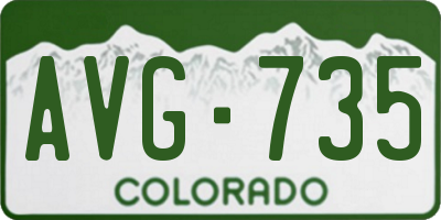 CO license plate AVG735