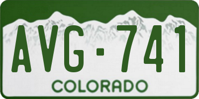 CO license plate AVG741