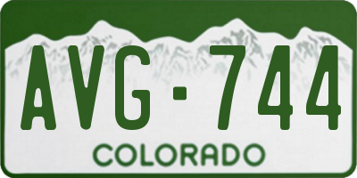CO license plate AVG744