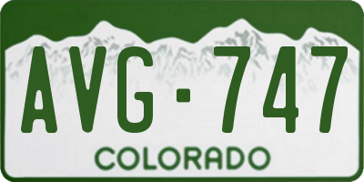 CO license plate AVG747