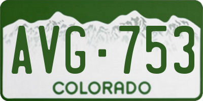 CO license plate AVG753