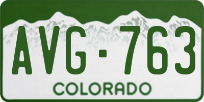 CO license plate AVG763