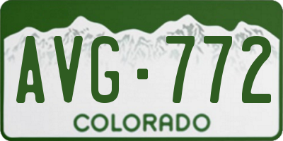 CO license plate AVG772