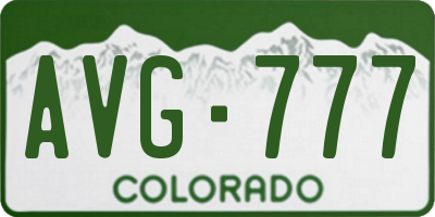 CO license plate AVG777