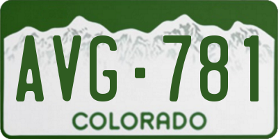 CO license plate AVG781