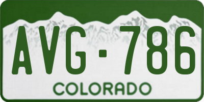 CO license plate AVG786