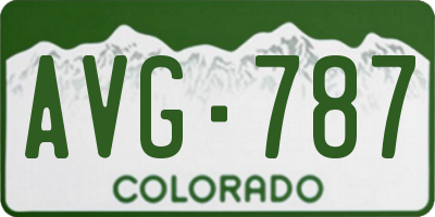 CO license plate AVG787