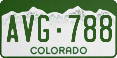 CO license plate AVG788