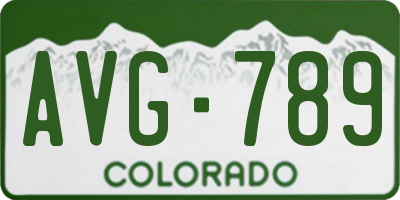 CO license plate AVG789