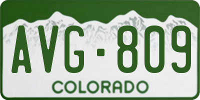 CO license plate AVG809