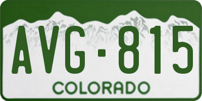 CO license plate AVG815
