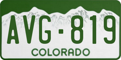 CO license plate AVG819