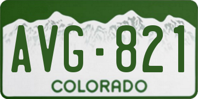 CO license plate AVG821