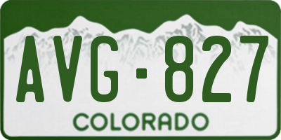 CO license plate AVG827