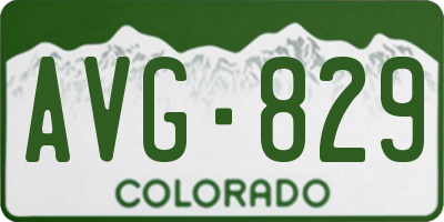CO license plate AVG829