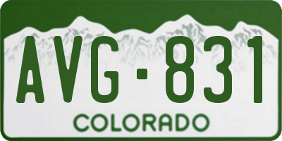 CO license plate AVG831
