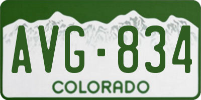 CO license plate AVG834