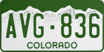 CO license plate AVG836