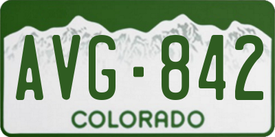 CO license plate AVG842