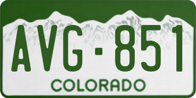 CO license plate AVG851