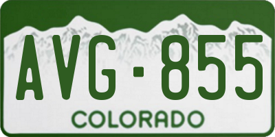CO license plate AVG855