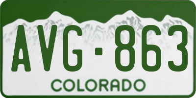 CO license plate AVG863