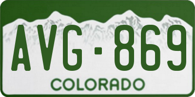 CO license plate AVG869