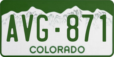 CO license plate AVG871
