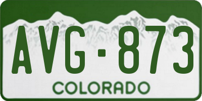 CO license plate AVG873
