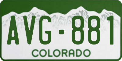 CO license plate AVG881