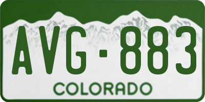 CO license plate AVG883
