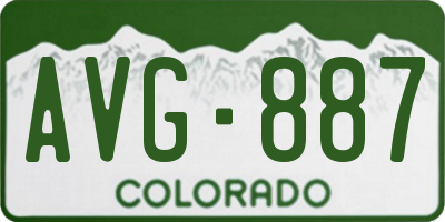 CO license plate AVG887