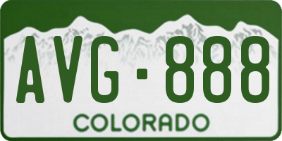 CO license plate AVG888