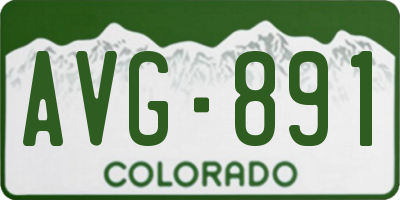 CO license plate AVG891