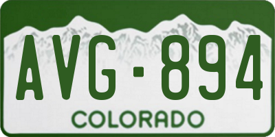 CO license plate AVG894