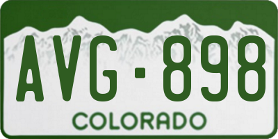 CO license plate AVG898