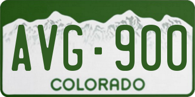 CO license plate AVG900