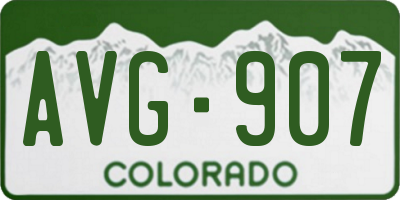 CO license plate AVG907