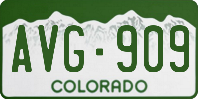 CO license plate AVG909