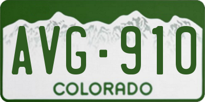 CO license plate AVG910